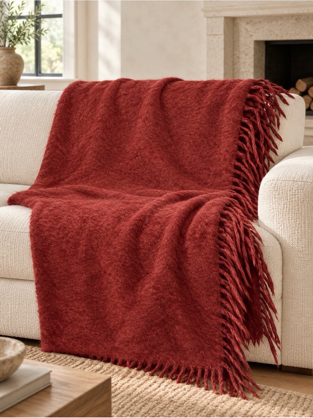 Alicia Adams Alpaca Rich Red Throw 51x71